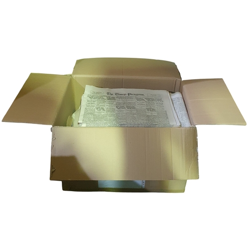 7 - A Large box of freshly printed ''The Times Picayune'' Newspapers from 1920's New Orleans along with ... 