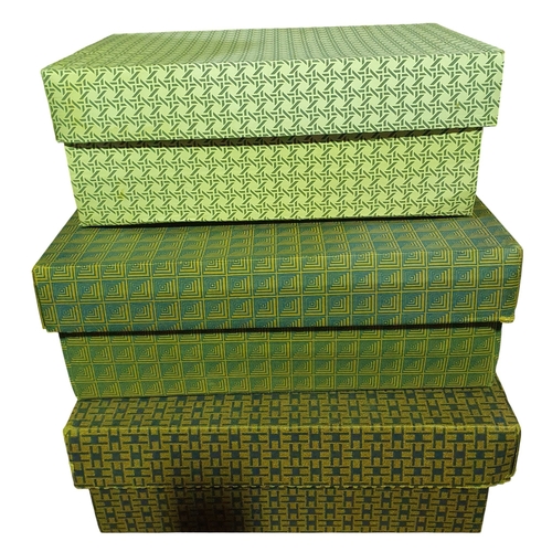 12 - Three Decorative lidded Boxes containing fabrics.