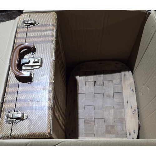 14 - Two boxed lots of Vintage items also to include a box of faux Wine Bottles. (could have HERO DNA on ... 