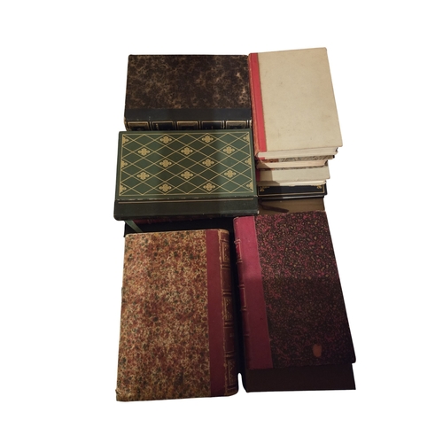 21 - A quantity of Cushions and Leather Bindings in three boxes.