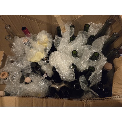 52 - Three boxes of empty Wine Bottles. (could have HERO DNA on them).