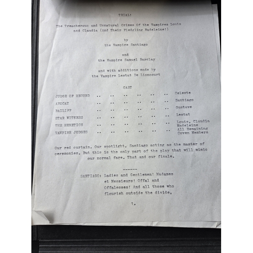 76 - An original Script of The Trial of Louis and Claudia and their fledgling Madeleine in 34 pages.
