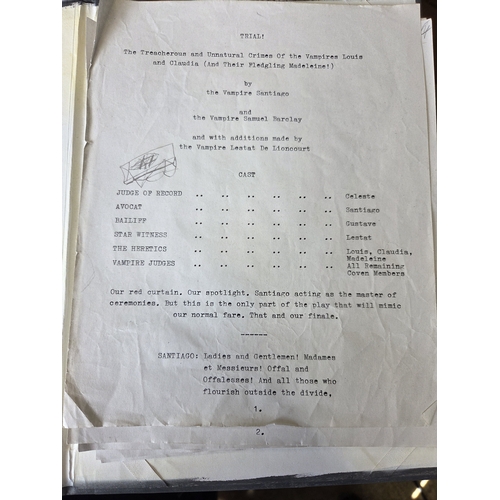 77 - An original Script of The Trial of Louis and Claudia and their fledgling Madeleine in 32 pages.( pag... 