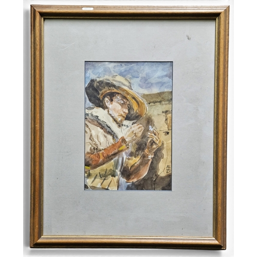 741 - A Pastel of a Woman along with two Watercolours.