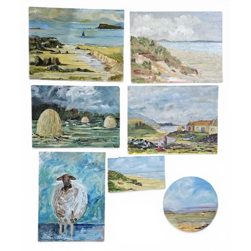 751 - A very large quantity of original Art paintings along with mounted engravings all unframed.