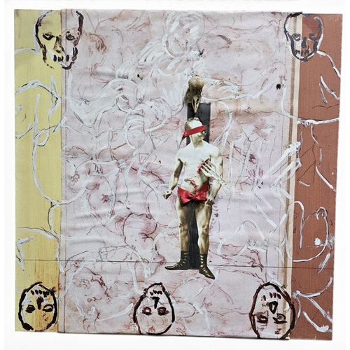 755 - An unusual Mixed Media on Canvas along with three others.