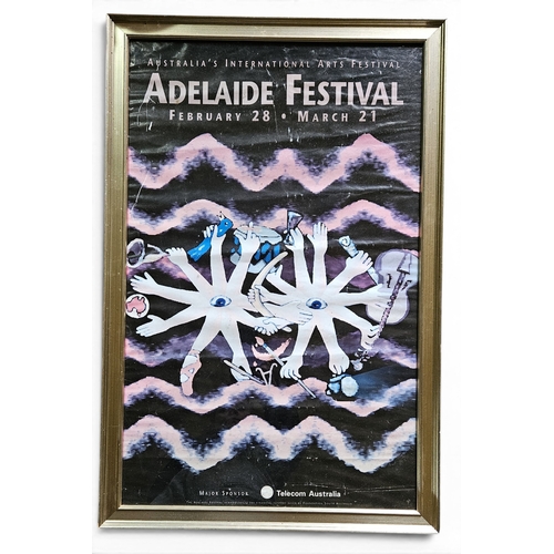 757 - A Vintage 'Bieres de la Meuse' Bar Mirror after Alphonse Mucha, along with an Australian Arts festiv... 