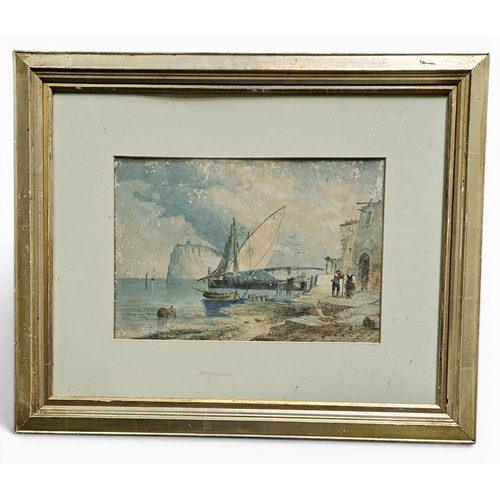 760 - A pair of 19th Century Watercolours of Coastal Scenes.