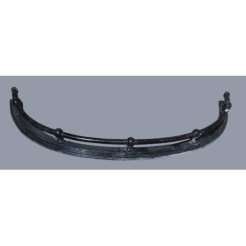 734 - A large 19th Century cast Iron demi lune fire Curb.