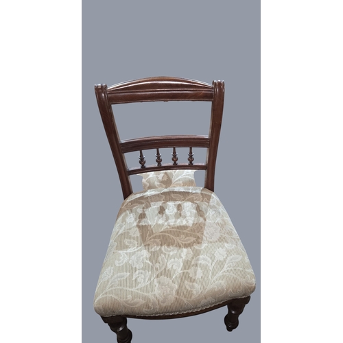 775 - A late 19th Century stick Stand, side cabinet three Mahogany chairs and a fold up table. 
Stick Stan... 