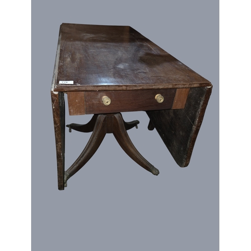 776 - A 19th Century Mahogany Pembroke Table on quatrefoil base. L 143 x W 107 x H 74 cm approx.
