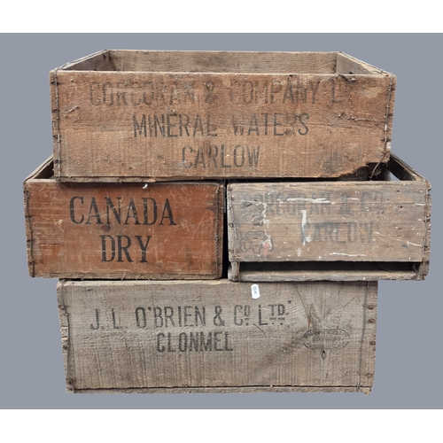 789 - A selection of vintage Crates to include Corcoran's mineral water, Carlow, Canada Dry and J O'Brien.... 