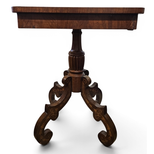 54 - An early to mid 19th Century Rosewood and Inlaid square Side Table with profusely inlaid outline. 60... 