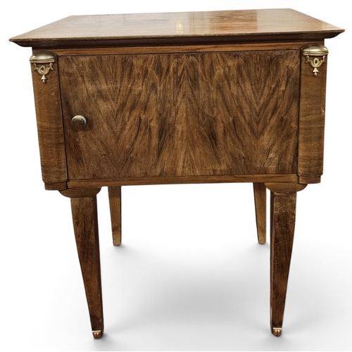 6 - A Retro Walnut and veneered Side Cabinet on slender supports. 54 x 34 x H 62 cm approx.