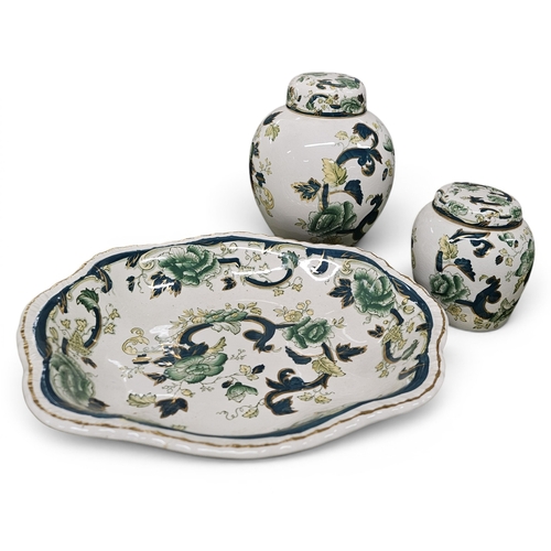 8 - A good quantity of Masons Chartreuse Pottery to include two large Vases, two Ginger Pots, a Bowl and... 