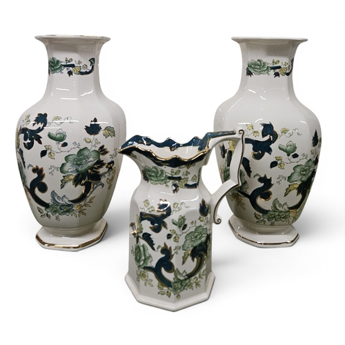 8 - A good quantity of Masons Chartreuse Pottery to include two large Vases, two Ginger Pots, a Bowl and... 