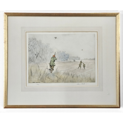 4 - Henry Wilkinson. A signed limited edition coloured Print of Pheasant Shooting, signed in the margin ... 