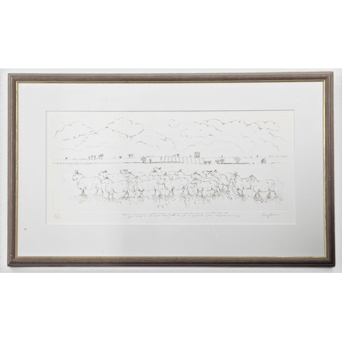 53 - After Ryder. A 20th Century Limited Edition Print of a herd of Sheep, with inscription in the margin... 