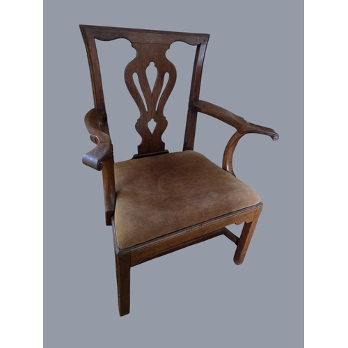 37 - A good early Georgian Mahogany Carver with pierced outline back on square front supports.
60 x SH 43... 