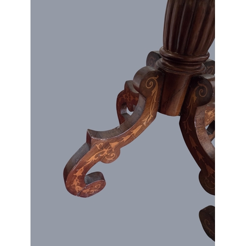 54 - An early to mid 19th Century Rosewood and Inlaid square Side Table with profusely inlaid outline. 60... 