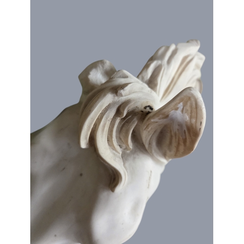 945 - A good Parian figure head of a Horse.  H 37 cm approx.