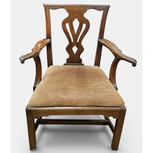 37 - A good early Georgian Mahogany Carver with pierced outline back on square front supports.
60 x SH 43... 