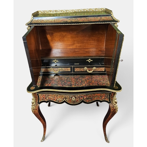 943 - A fantastic 19th Century Boulle Bonheur De Jour Desk Inlay 1880, in very good condition with fitted ... 
