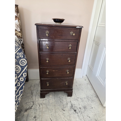 735 - A miniature Mahogany Chest of Drawers along with a side table. W 47 x D 44 x H 100 cm approx.