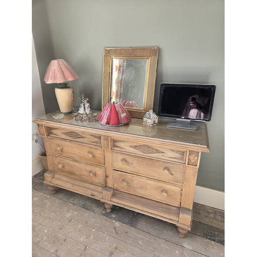 764 - A 19th Century stripped Pine Side Cabinet.
W 168 x D 55 x H 95 cm approx.