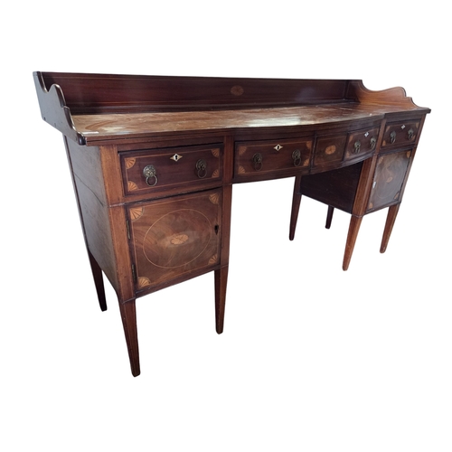 51 - A superb Regency Mahogany and Inlaid bow fronted Sideboard with gallery back and highly inlaid front... 