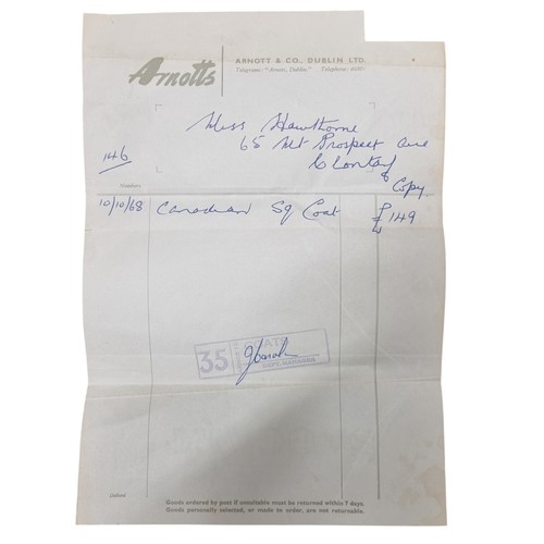 31 - A Vintage ladies Fur coat of Excellent Quality, purchased from Arnott's Dublin in 1969.