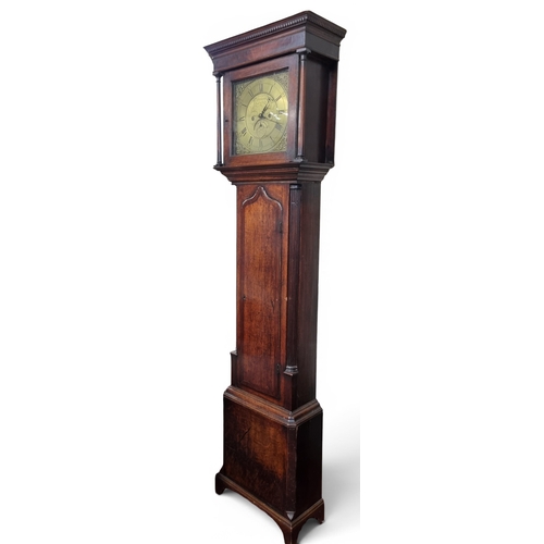 44 - A 19th Century Brass style Longcase Clock by W Parkinson of Lancaster. H 211 cm approx.