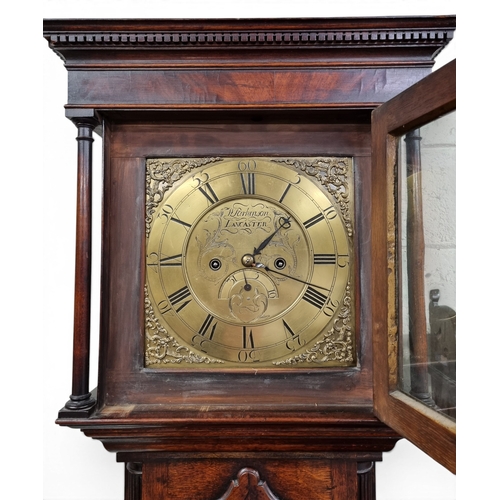 44 - A 19th Century Brass style Longcase Clock by W Parkinson of Lancaster. H 211 cm approx.