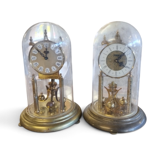 51 - Two Brass Anniversary Clocks. H 29 cm approx.
