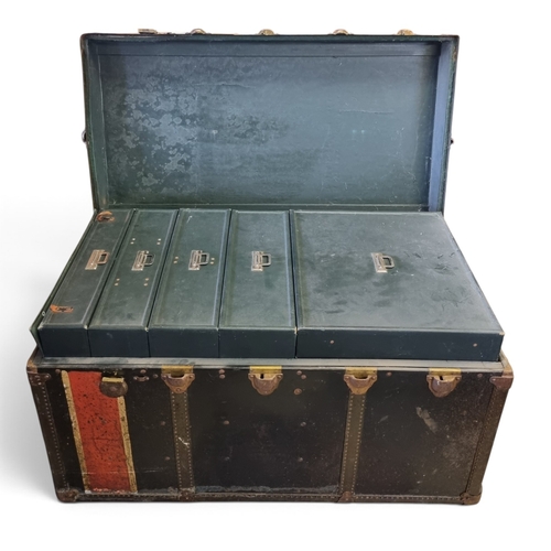59 - A 19th Century Travel Trunk with Metal banding.
W 107 x D 57 x H 59 cm approx.