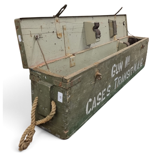 45 - A Vintage World War II or slightly later cased transit mag possibly for a Bren Gun.
W 117 x D 20 x H... 