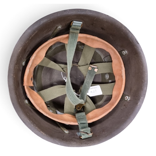47 - A Swedish M37 Military Steel Helmet with Tre Kronor (three Crowns Logo).