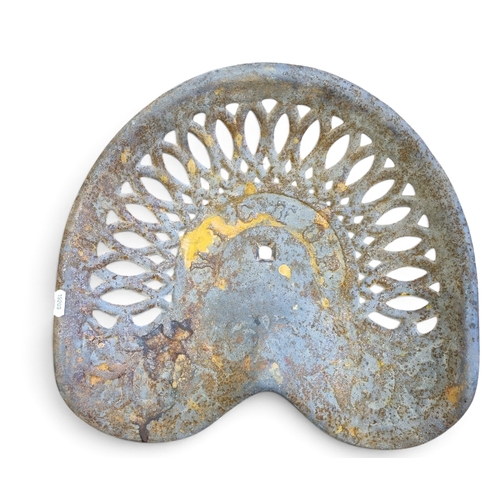 95 - Two Vintage Tractor seats with pierced outline.