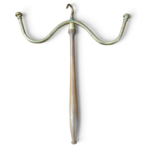 149 - A 19th Century Barrister's wig and gown hanger, and a 19th Century shoe stretcher