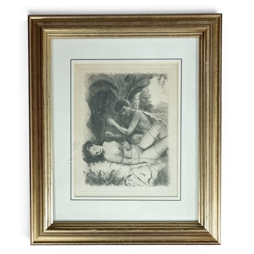 75 - Lea Moore. A 20th Century Engraving of a nude Woman along with another after William Russell Flint. ... 