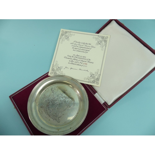 65 - An Elizabeth II silver limited edition Commemorative Plate, by Roberts & Dore Ltd., hallmarked Londo... 