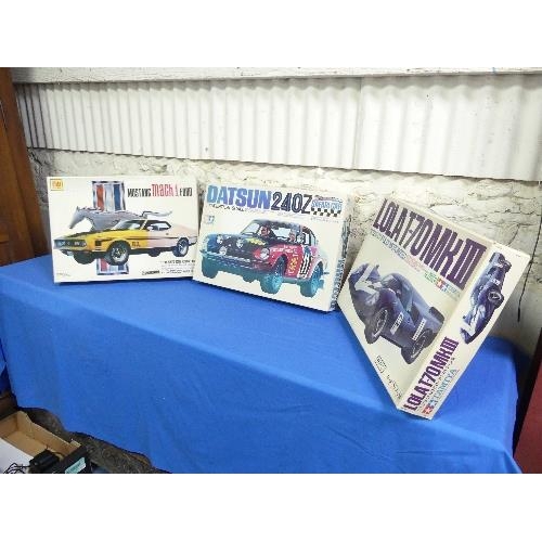 Two boxed Tamiya 1:12 Model Kits, Datsun 240Z Safari Car