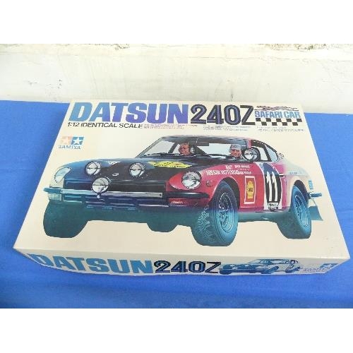 Two boxed Tamiya 1:12 Model Kits, Datsun 240Z Safari Car