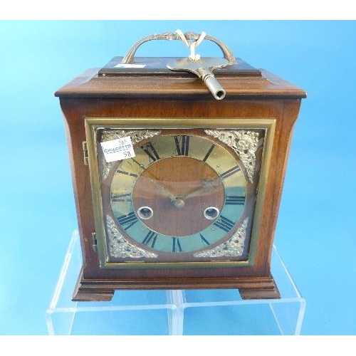 124 - A French gilt brass Carriage Clock with Alarm, with carry case and key, clock not in working order, ... 