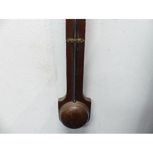 125 - Georgian mahogany stick Barometer, signed 'Blatt Brighton', 35in (89cm) high.