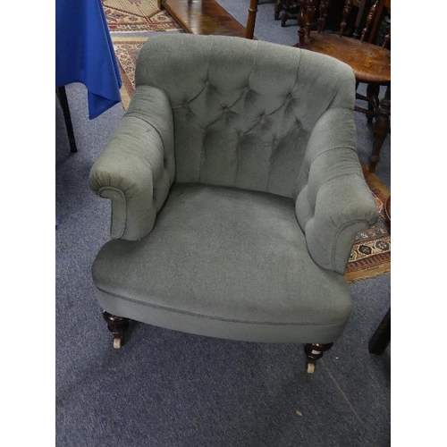 163 - A late Victorian upholstered button-back Armchair, of small size.