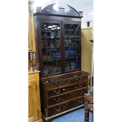 164 - A Georgian Chest of Drawers (formerly the top section of a tallboy), with associated Georgian mahoga... 