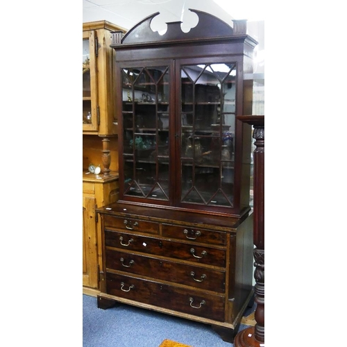 164 - A Georgian Chest of Drawers (formerly the top section of a tallboy), with associated Georgian mahoga... 