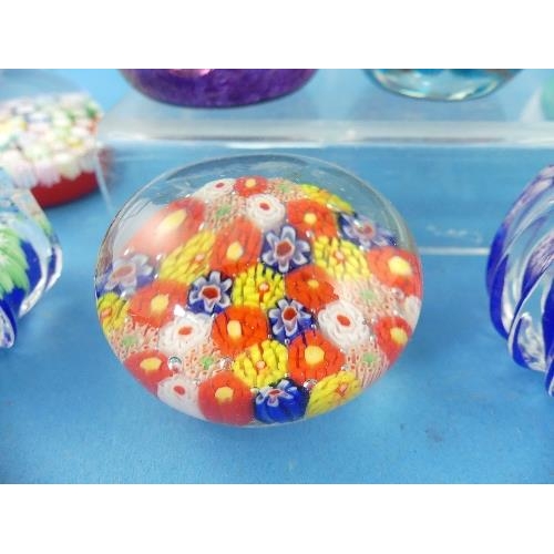 20 - A collection of nineteen glass Paperweights, mainly millefiori patterns, including nine Perthshire g... 