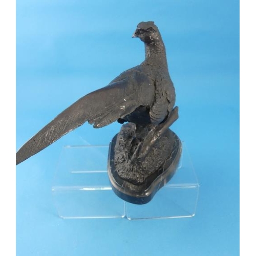 200 - After JULES MOIGNIEZ, a 20th Century bronze figure of a Pheasant, on a naturalistic base, signed JUL... 